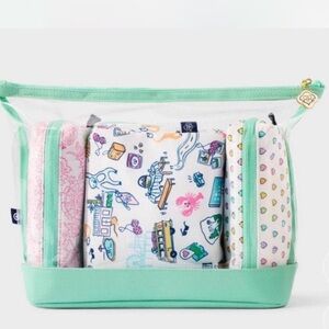 Roller Rabbit x Target Travel Organizer Set with Mint Trim and Patterned Pouches
